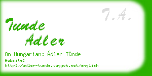 tunde adler business card